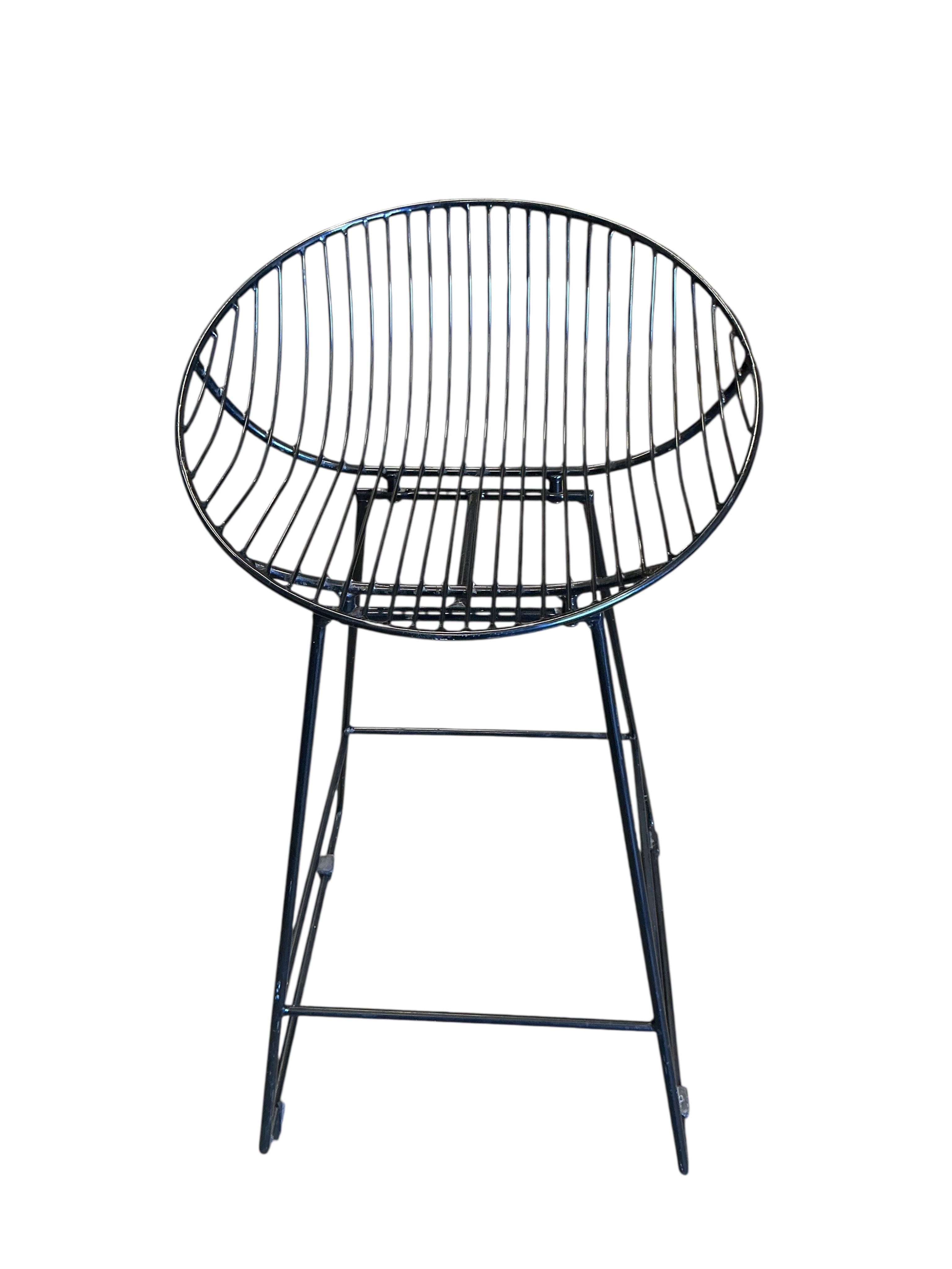 Three Contemporary wirework bar stools, height 84cm